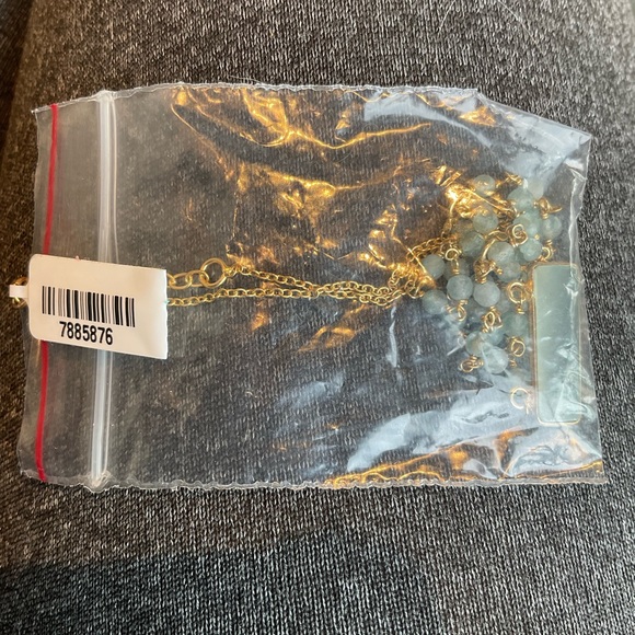 Chalcedony and Apatite Bar Necklace in 14k Yellow Gold Over Sterling Silver - Picture 7 of 7